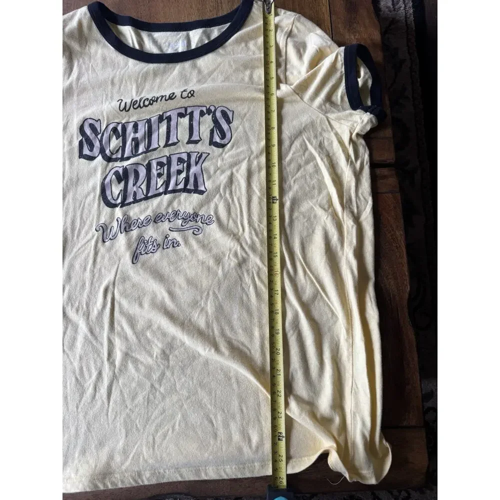 Schitt’s Creek Yellow Ringer Graphic Tee Women’s L “Welcome to Schitt’s Creek” - Picture 7 of 10